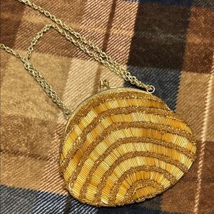 Gold Beaded Clutch